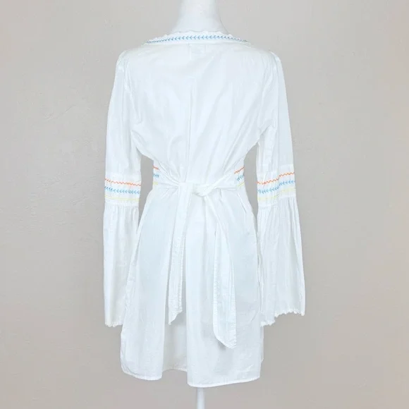 Tommy Bahama Tropical Flower Floral Embroidered V Neck Swim Cover Up Dress M - Picture 4 of 8